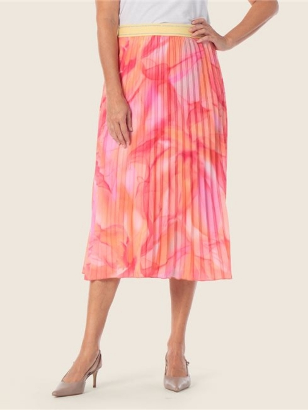Gerry Weber Lemon Soul Floral Pleated Midi Skirt EU 40 US 10 - Picture 3 of 16